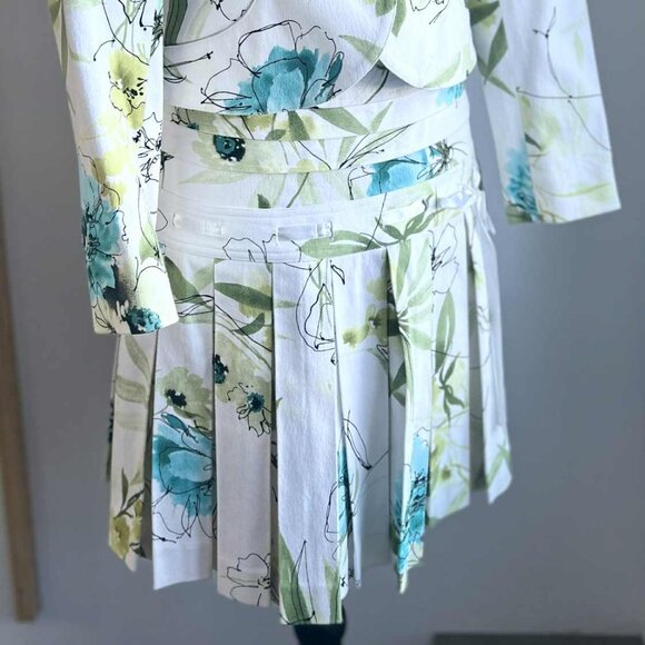 Vintage Simon Chang White Botanical Tailored Jacket with Sculpted Seams – US 4P - Picture 14 of 14